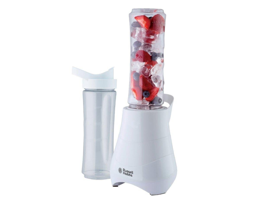 Mix and Go Personal Blender - 300W, Ice Crushing, 2x 600ml BPA-Free Bottles, Auto Start, Non-Slip, Dishwasher Safe